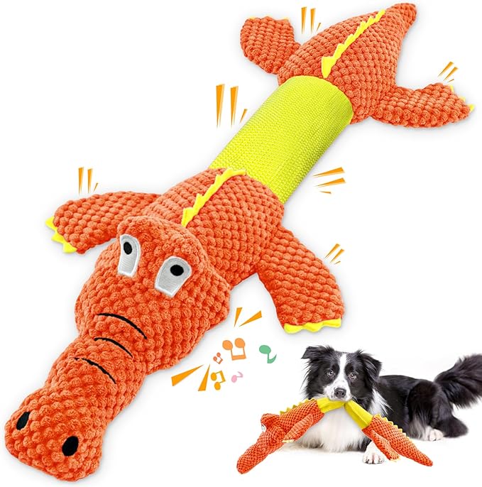 Crocodile Plush Dog Toy – Interactive Chew and Tug Toy for Dogs