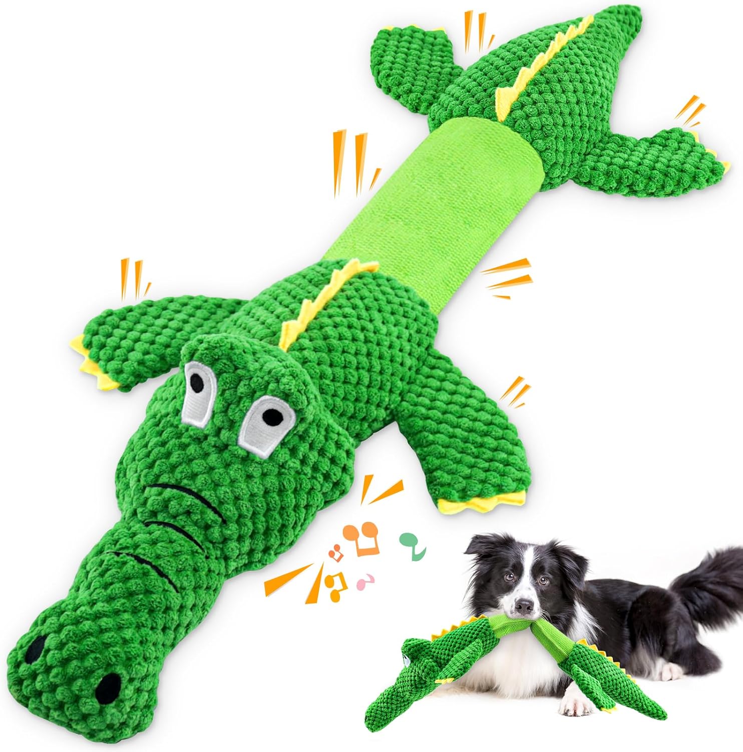 Crocodile Plush Dog Toy – Interactive Chew and Tug Toy for Dogs