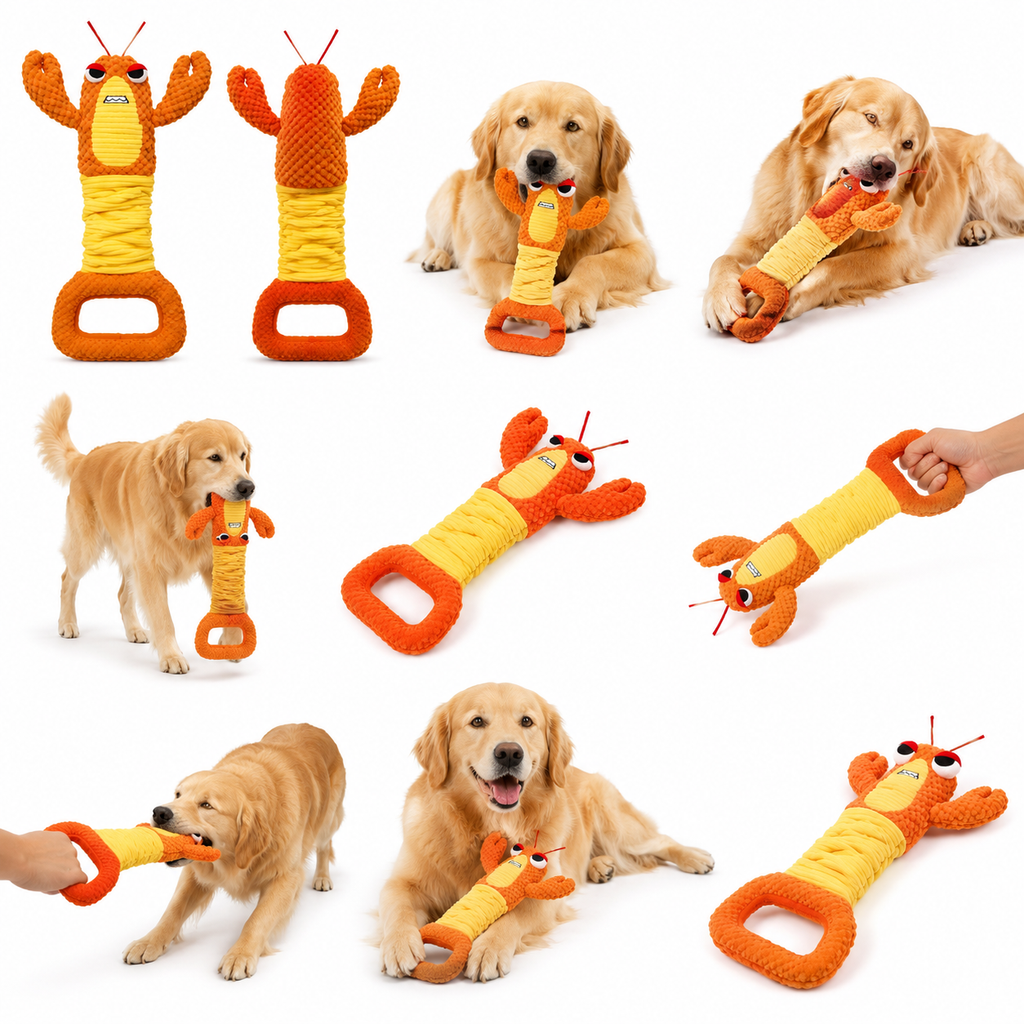 Interactive Tug Dog Toy – Durable Plush Handle Chew Toy for Dogs