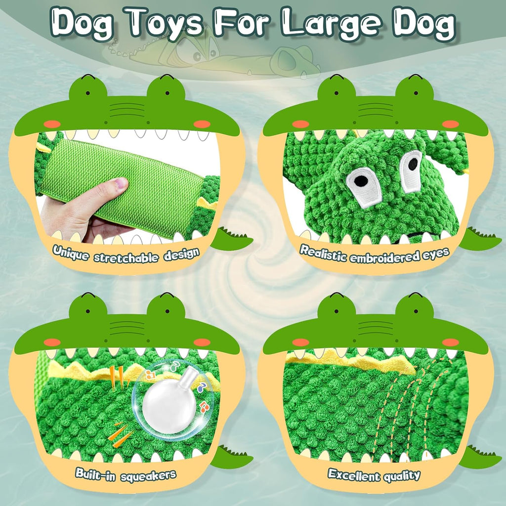 Crocodile Plush Dog Toy – Interactive Chew and Tug Toy for Dogs