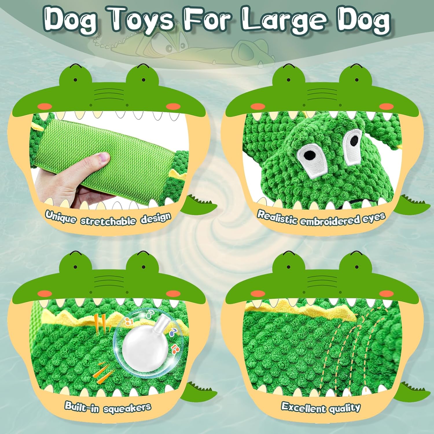 Crocodile Plush Dog Toy – Interactive Chew and Tug Toy for Dogs