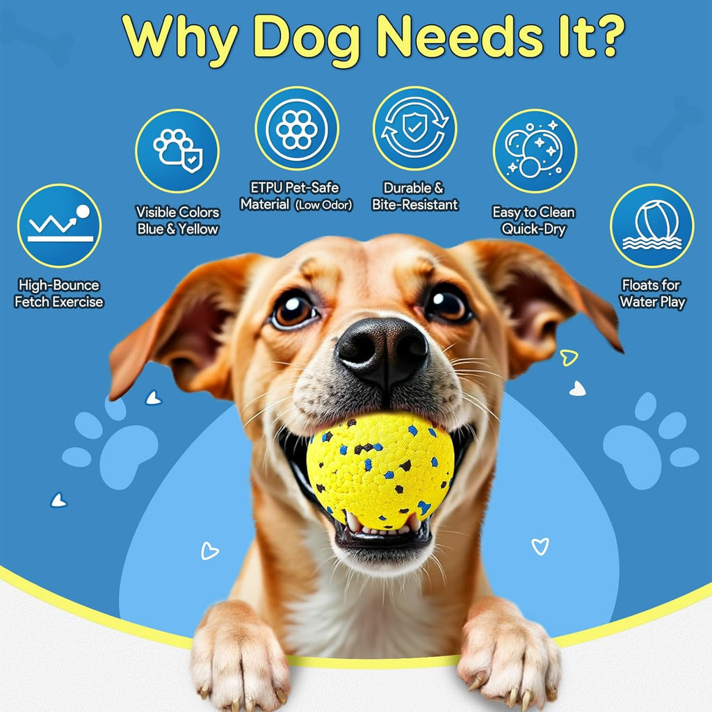 Dog Fetch Ball Set – Durable Foam Tennis Balls for Interactive Play