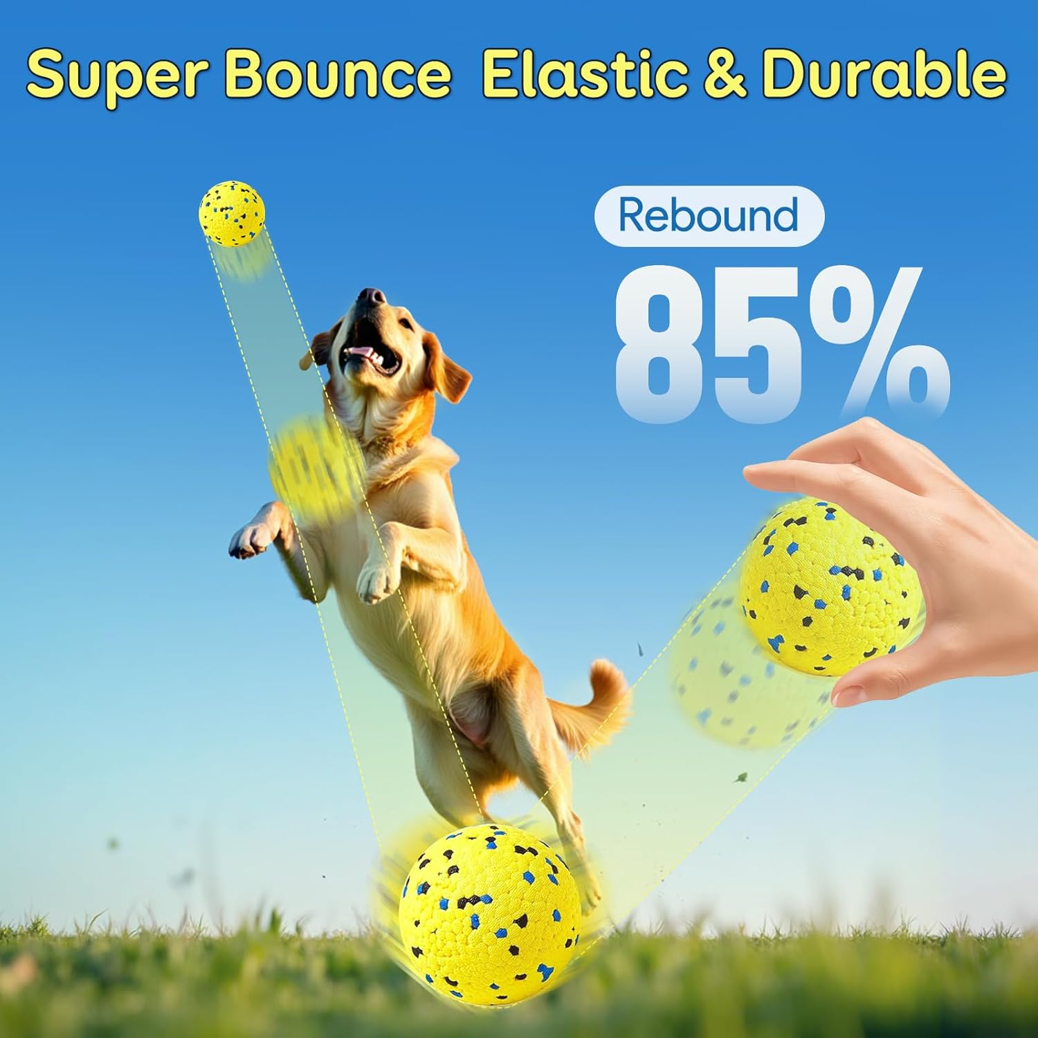 Dog Fetch Ball Set – Durable Foam Tennis Balls for Interactive Play