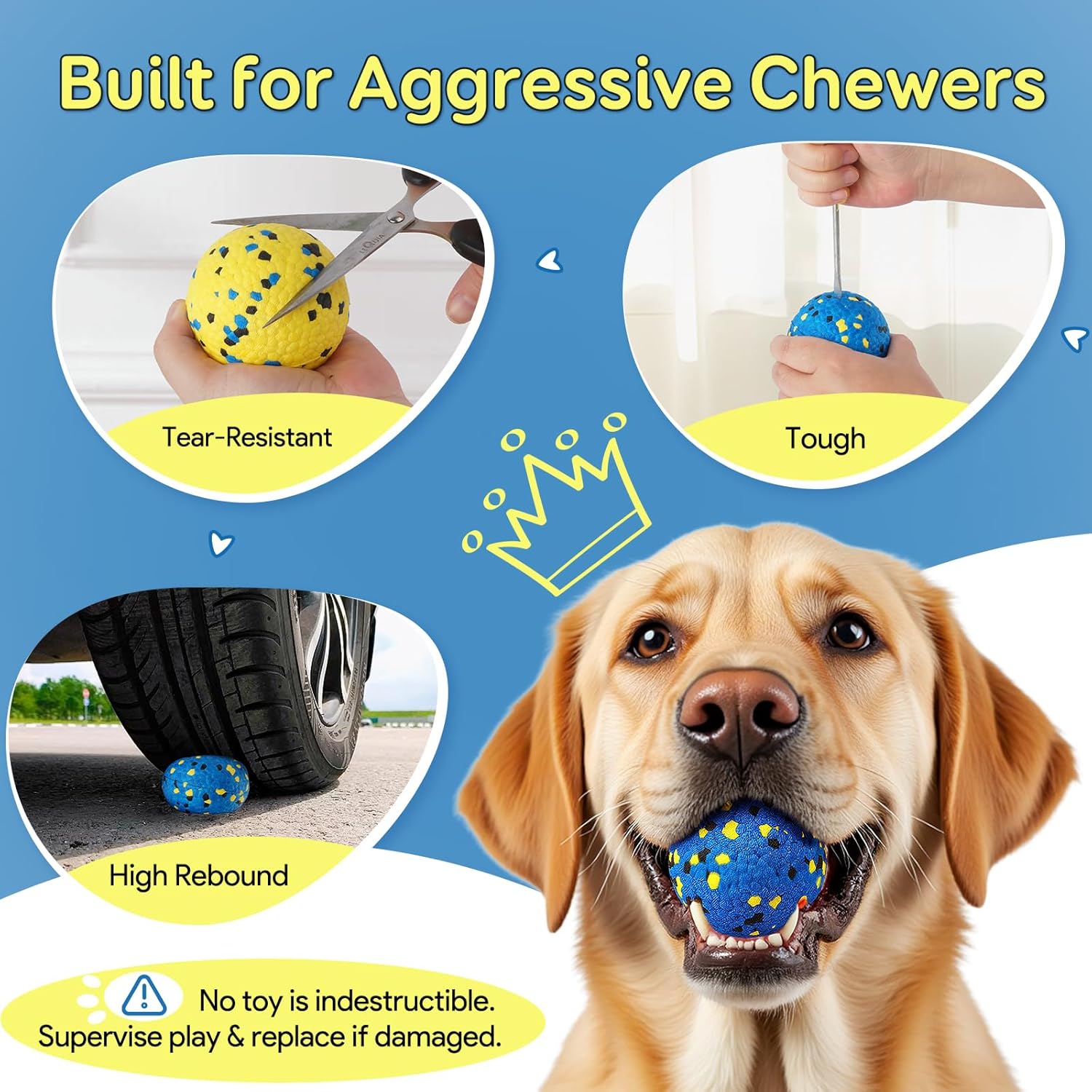 Dog Fetch Ball Set – Durable Foam Tennis Balls for Interactive Play