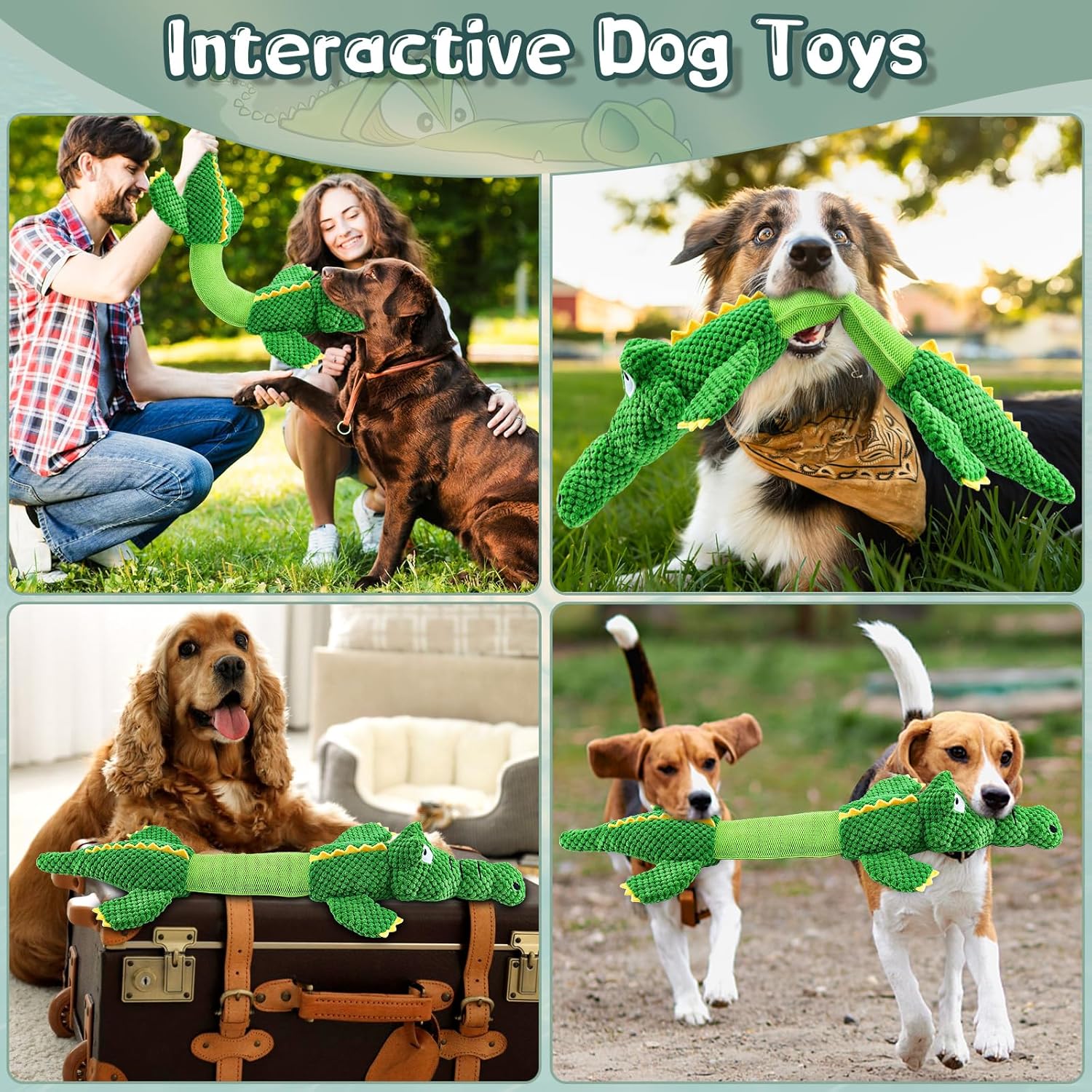 Crocodile Plush Dog Toy – Interactive Chew and Tug Toy for Dogs