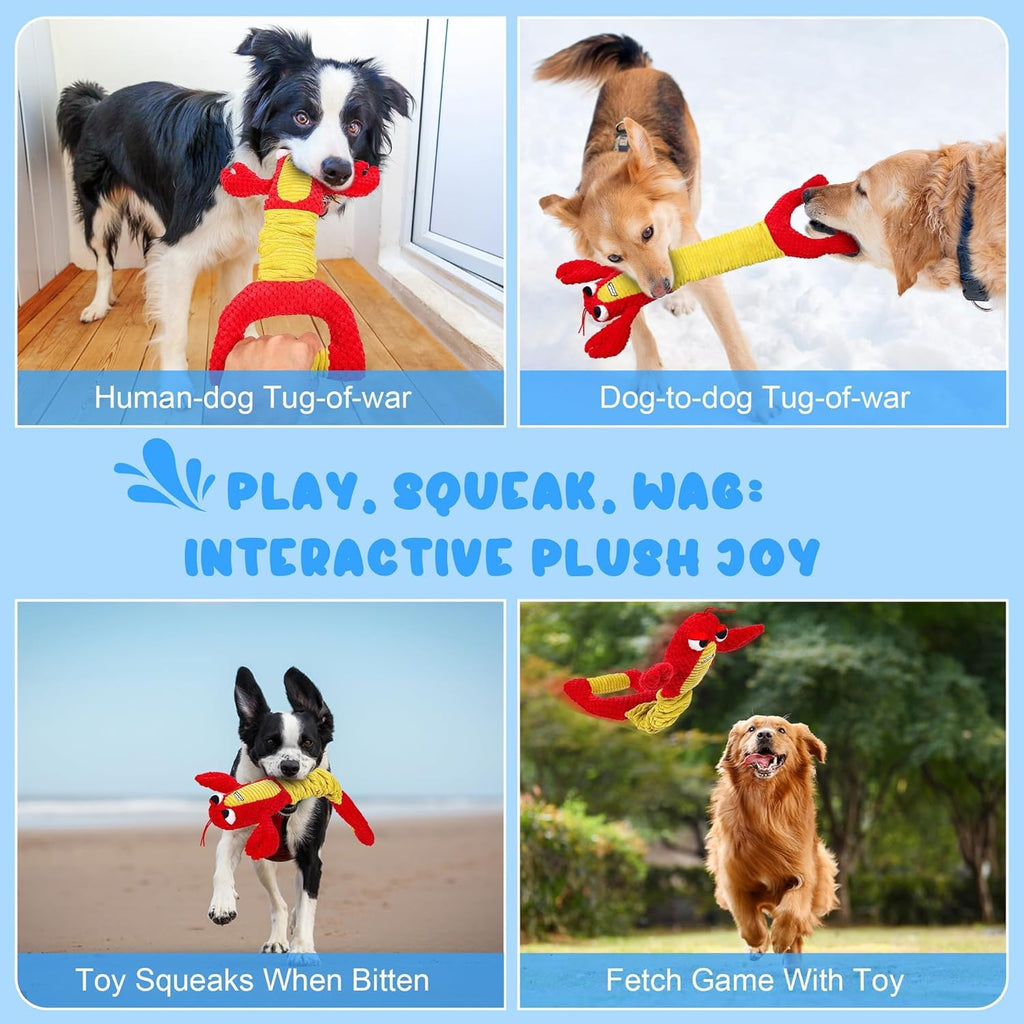 Interactive Tug Dog Toy – Durable Plush Handle Chew Toy for Dogs