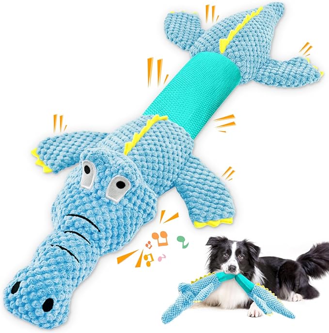 Crocodile Plush Dog Toy – Interactive Chew and Tug Toy for Dogs