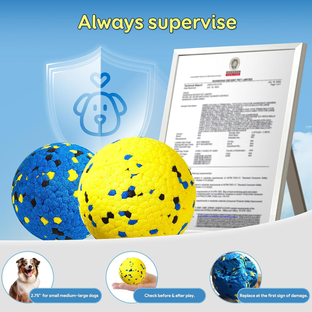 Dog Fetch Ball Set – Durable Foam Tennis Balls for Interactive Play