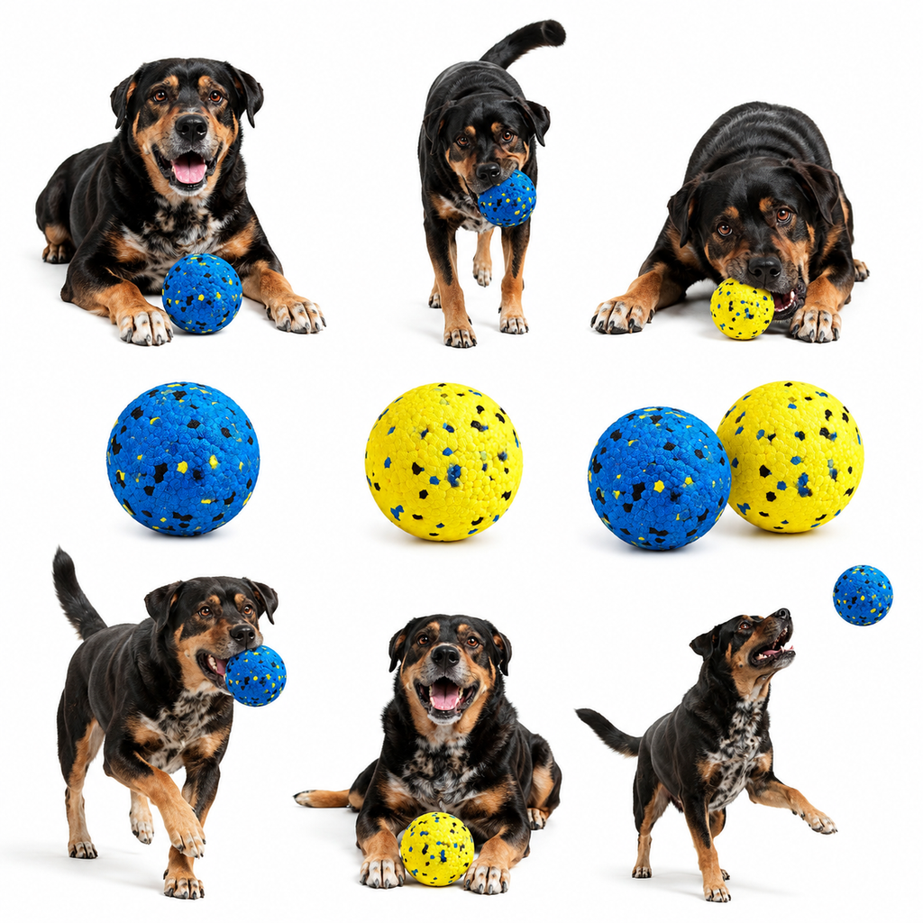 Dog Fetch Ball Set – Durable Foam Tennis Balls for Interactive Play